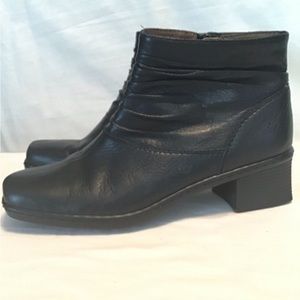 Josef Seidel Bella black leather ankle boot side zipper.